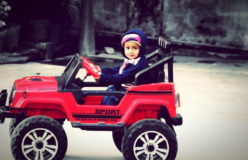 red kids vtx 4 wheeler jeep