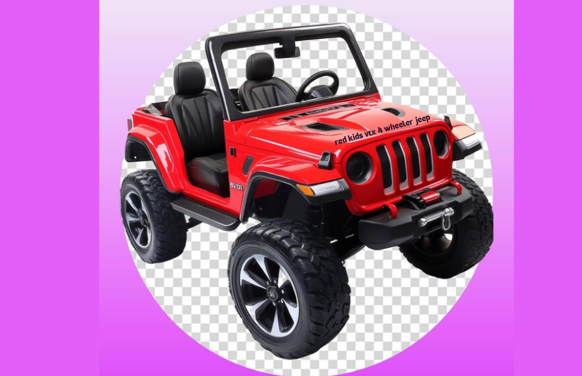 red kids vtx 4 wheeler jeep
